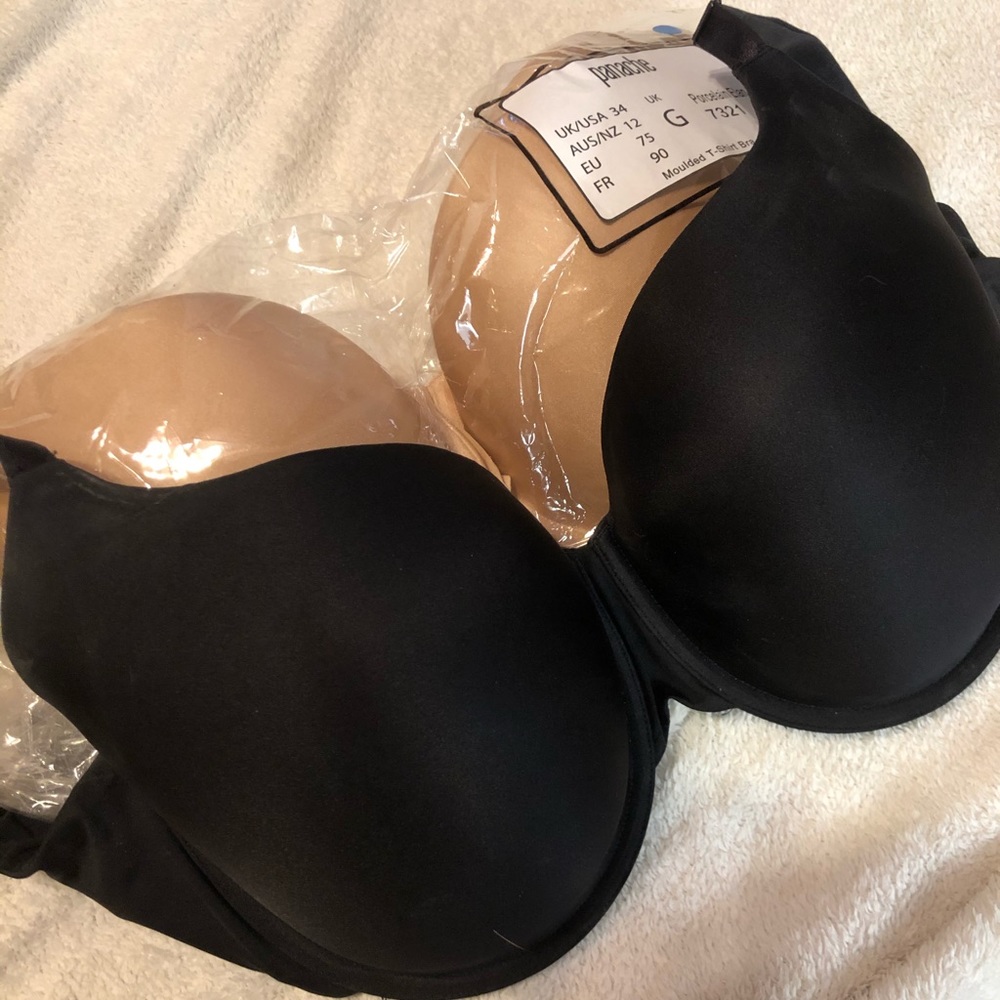 3 Bras , black, tan & white, 2 new, 1 worn once